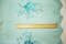 Aqua-Silver Nylon Embroidered Floral Sequined Scallop Chiffon Woven Fabric By the Yard